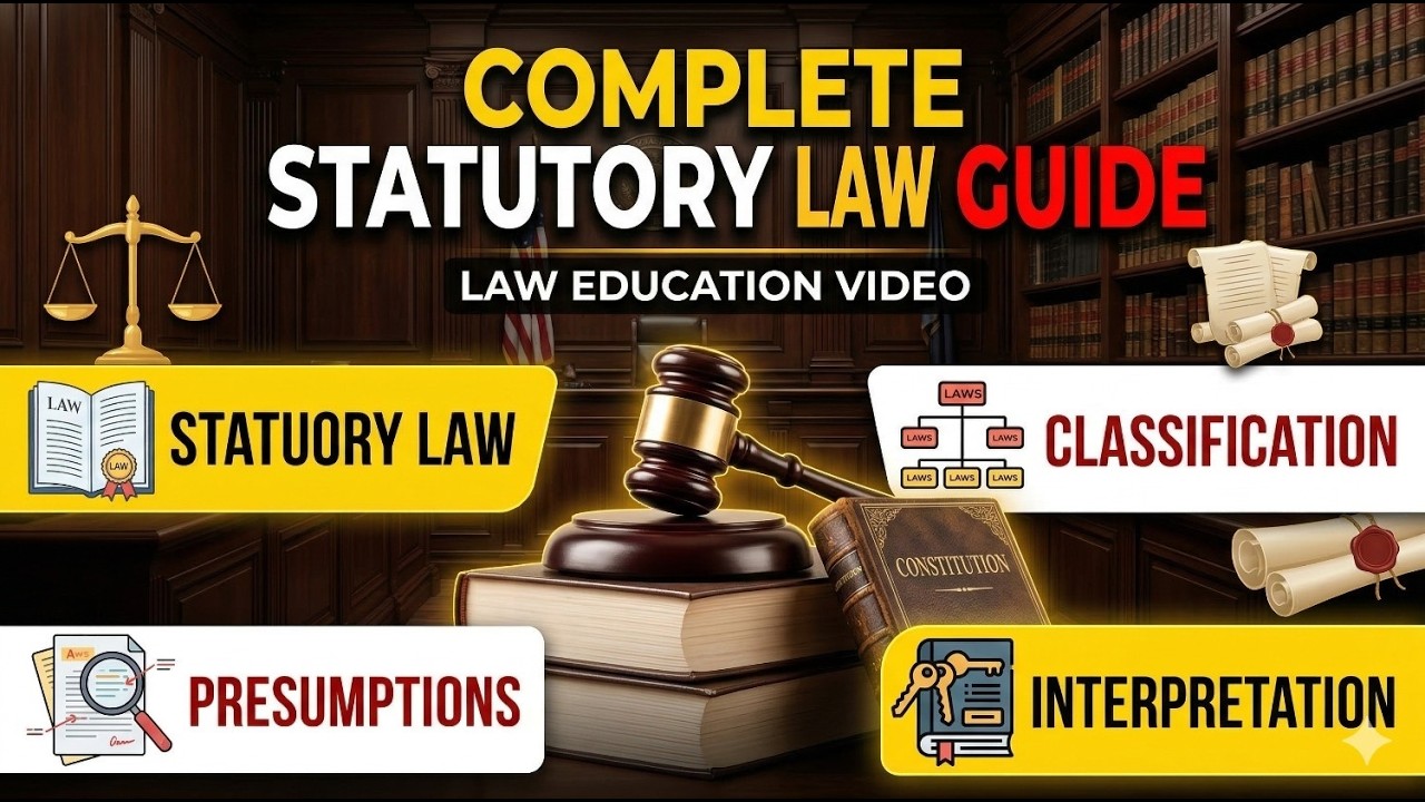 STATUTORY LAW COMPLETE GUIDE | CLASSIFICATION, PRESUMPTIONS, CONJUNCTIVE & DISJUNCTIVE |