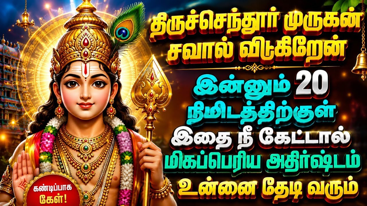 திருச்செந்தூர் முருகன் சவால் விடுகிறேன்   இதை நீ கேட்டால் மிகப்பெரிய அதிர்ஷ்டம் உன்னை தேடி வரும்