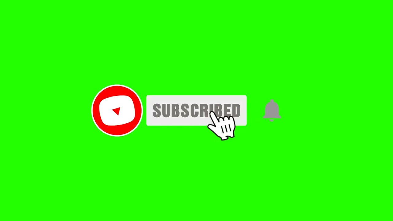 Youtube subscribe and bell icon button | Green Screen | Yunguzi |