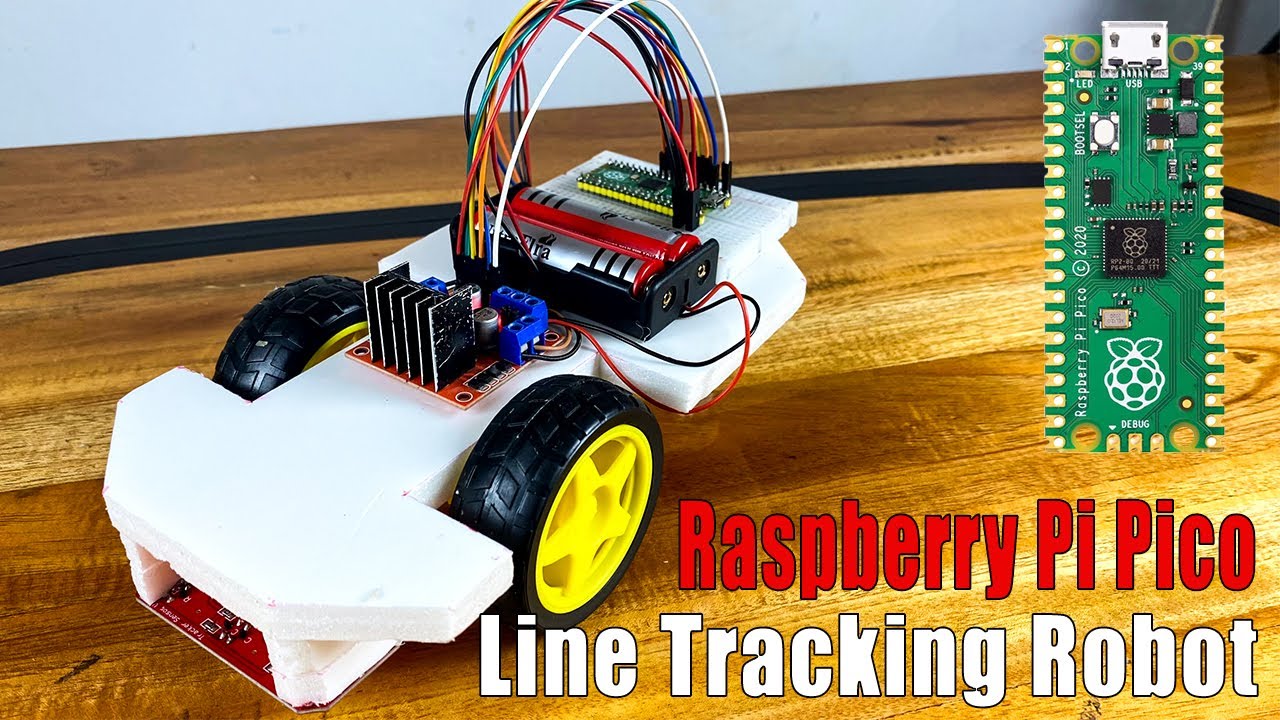 How to make a Line Tracking robot with Raspberry Pi Pico board | Line following robot #sritu_hobby
