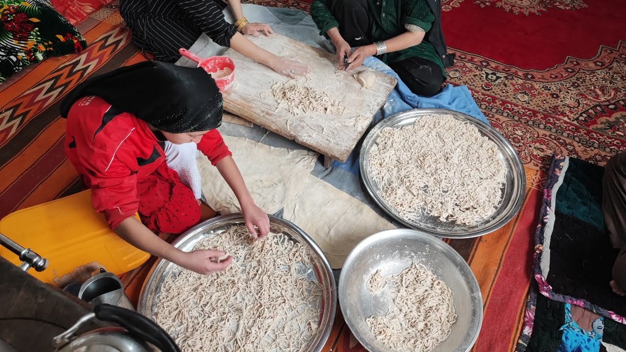 Ash Khamiri Recipe (Afghan Wheat Dough Noodle Soup) | Village Cooking