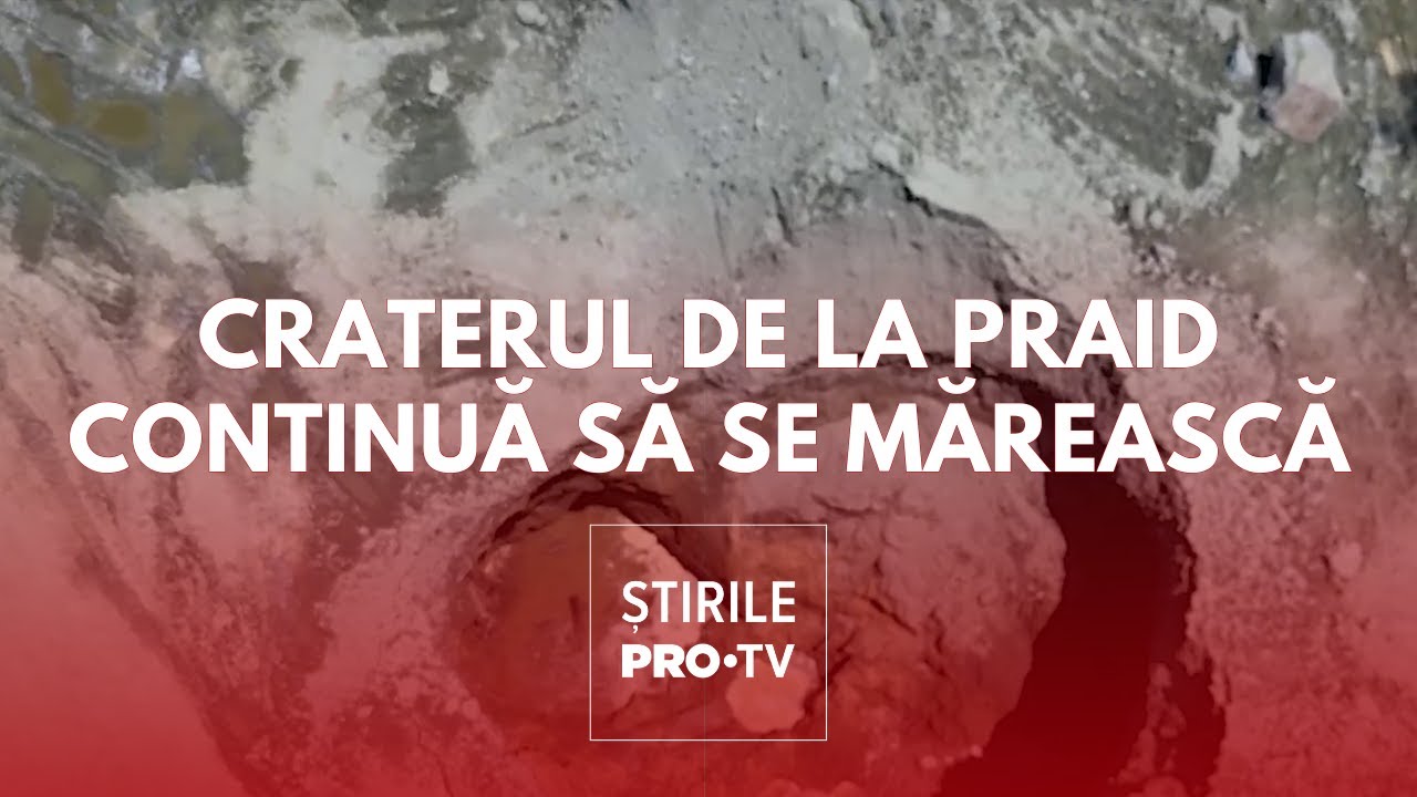 Craterul de la Praid continuă să se mărească. Ce se vede din aer deasupra salinei