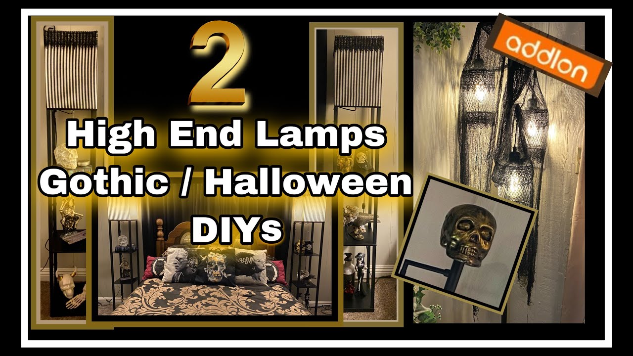 2 Gothic High End DIYs / ADDLON  Lamps / decorating Gothic / Halloween lamp tutorials / Beebeecraft
