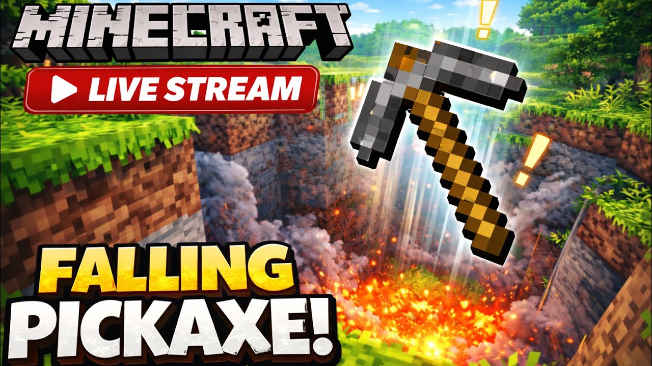 🔴 Minecraft Falling Pickaxe Live #shorts  #live