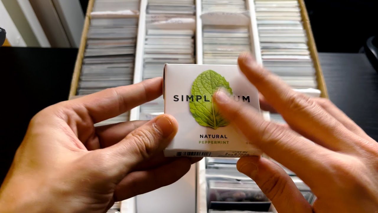 ASMR Going Through A Monster Card Box of sports cards (Football, Basketball, Baseball) + Gum Chewing
