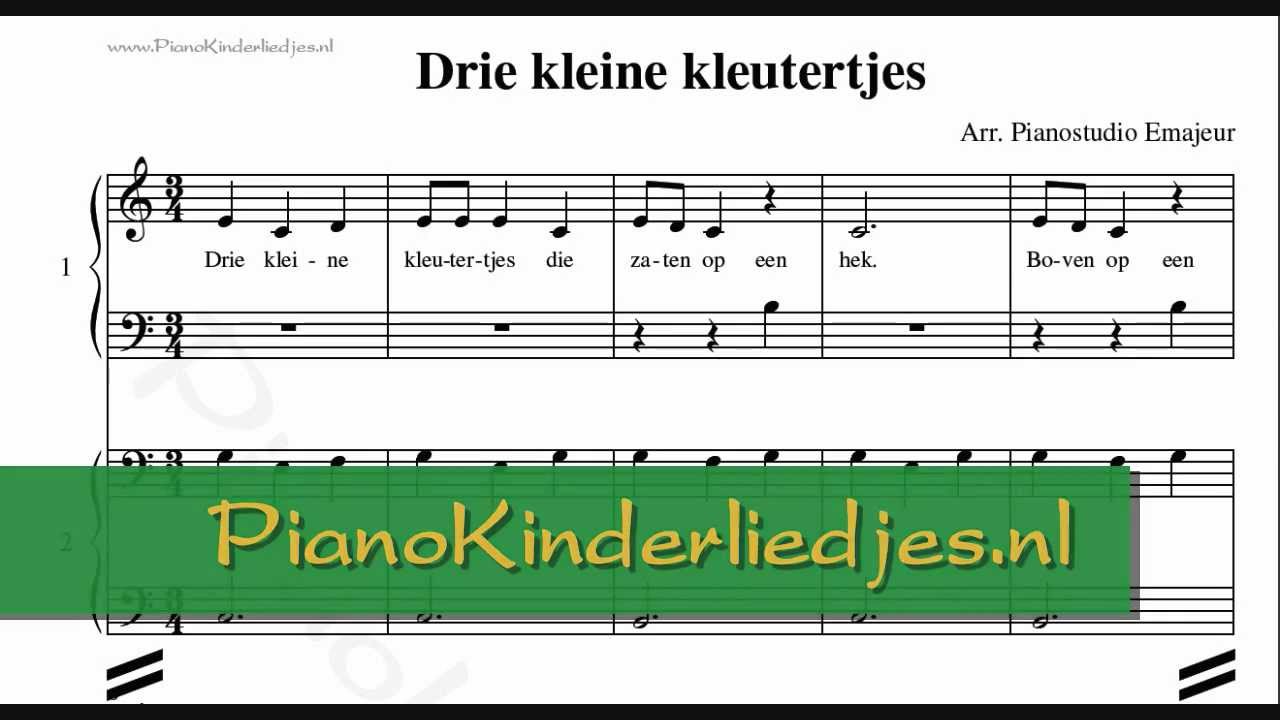 Drie kleine kleutertjes - piano vierhandig
