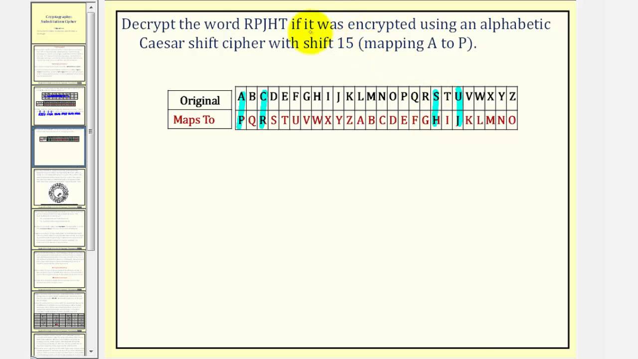 Cryptograph: Substitution Cipher (Caesar Cipher)