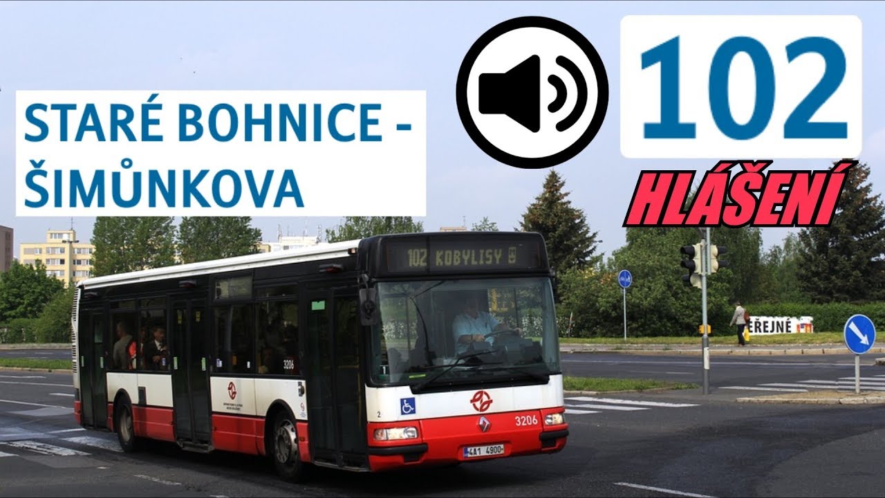 DPP | Hlášení linky 102 směr Šimůnkova