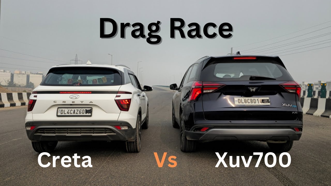 Xuv700 vs Creta Drag Race #dragrace #creta #hyundai #xuv700 #mahindra #car #automobile #carlover