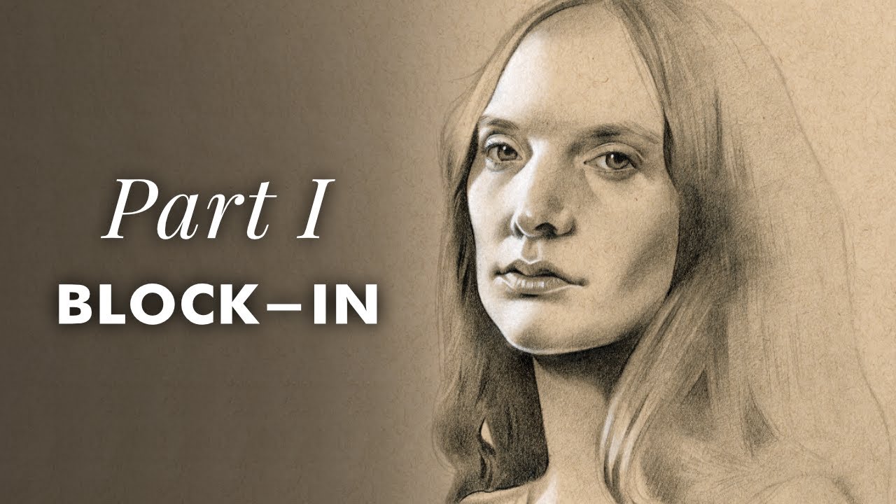 Full Portrait Drawing Demo with Explanation – Part I Block-In