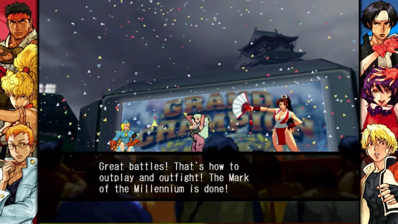 Capcom vs SNK 2; Morrigan, Cammy, and Mai arcade playthrough