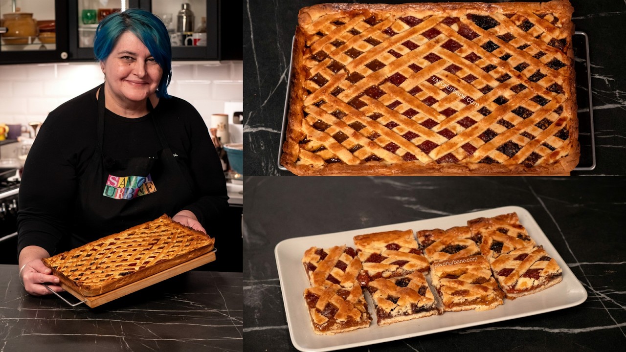 Prăjitura cu grilaj (grătar, gratii) și gem, nucă - rețeta veche de Rácsos Linzer, crostata | Savori