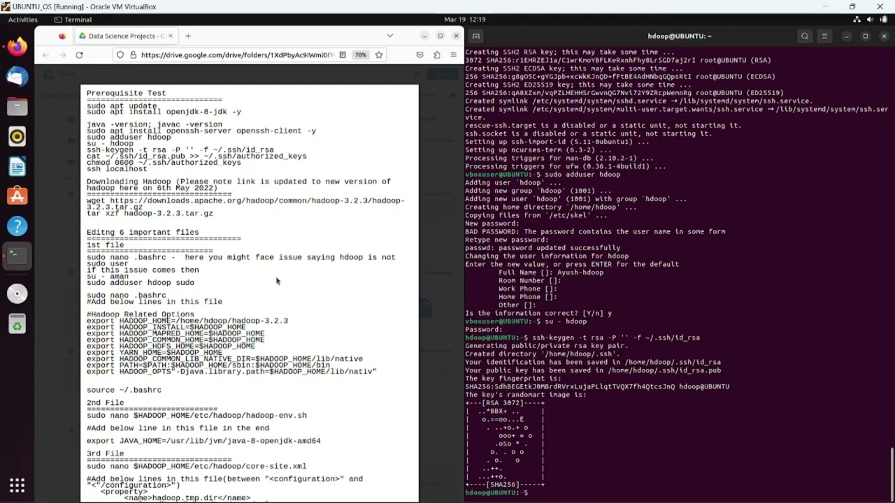 BIG DATA LAB/PRACTICAL: APACHE HADOOP INSTALLATION ON WINDOWS USING UBUNTU ON ORACLE VIRTUAL BOX