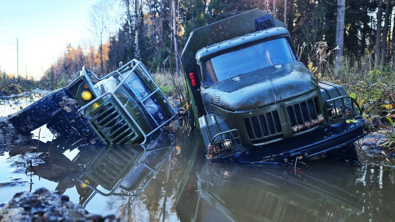 УРАЛ 6х6 НЕ валит! ... Как так? ЗИЛ 131 уделал его на бездорожье ... RC OFFroad 4x4