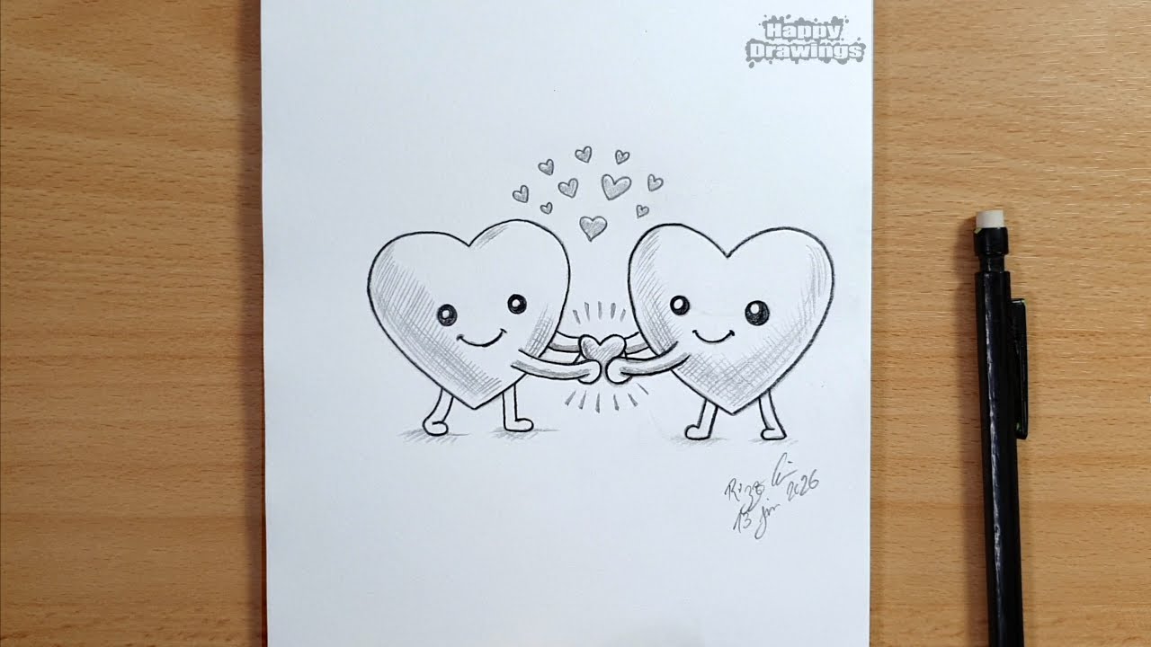 How to Draw Love Hearts | Simple Valentine’s Day Drawing