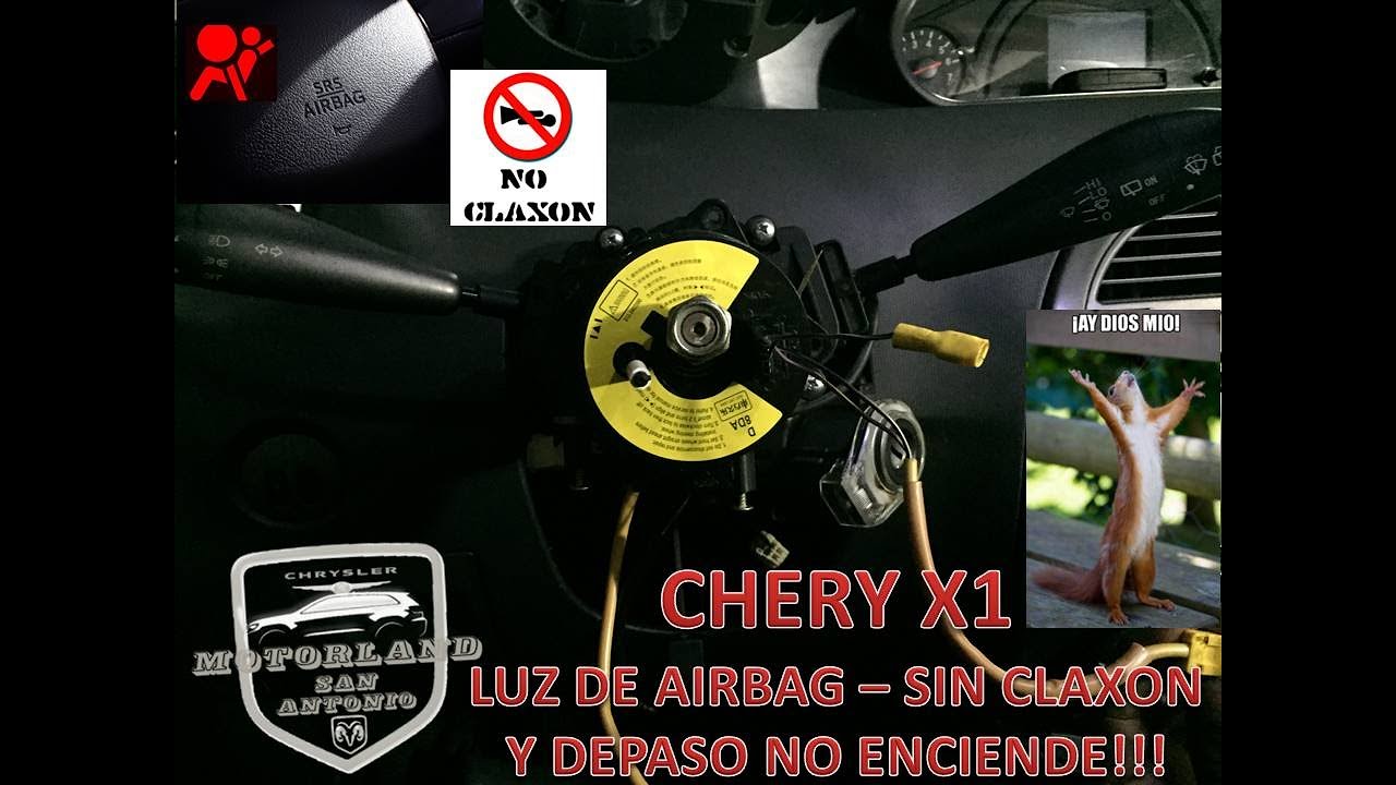 Cambio de Resorte Reloj en Chery X1 Apagar Luz de airbag no claxon y no prende el vehículo Diossss!!