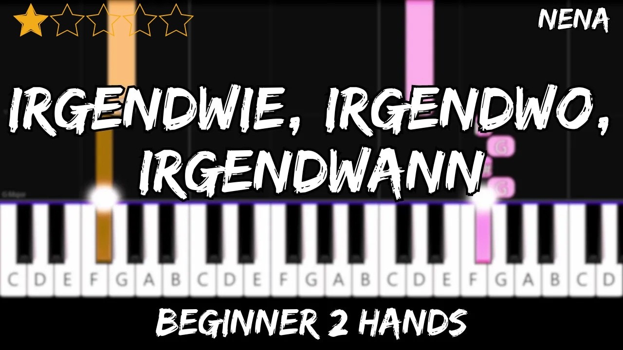 Nena - Irgendwie, irgendwo, irgendwann - Easy Beginner Piano Tutorial - For 2 Hands
