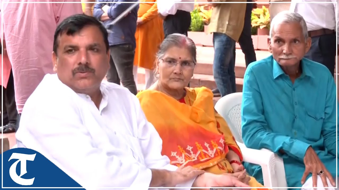 AAP MP Sanjay Singh&rsquo;s family come to Parliament to meet him; is protesting his suspension from RS