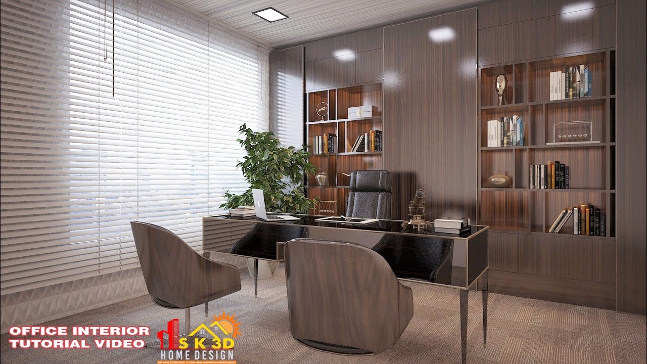 3DS MAX OFFICE INTERIOR TUTORIAL VIDEO MODERN DESIGN..