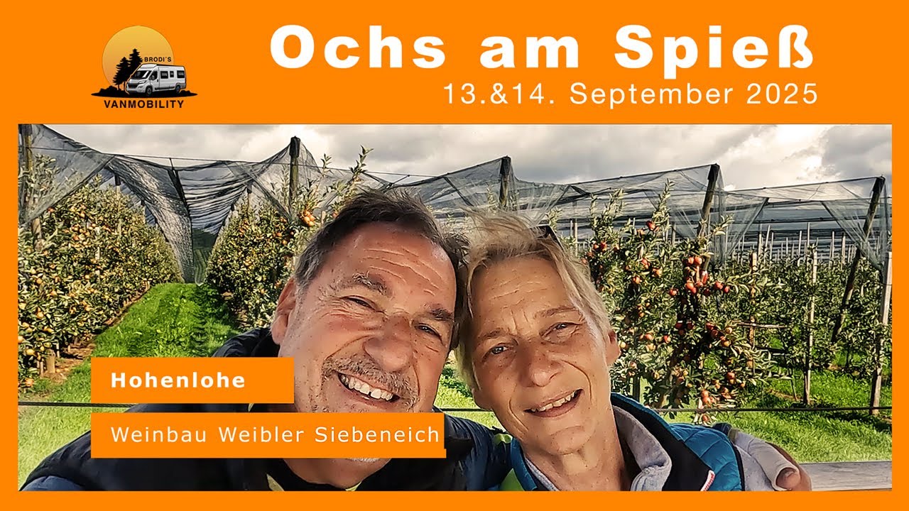Hohenlohe Ochsenfest mit dem Clever Runner 636 Kastenwagen Wohnmobil Weinbau Weiler zu Ochs am Spieß