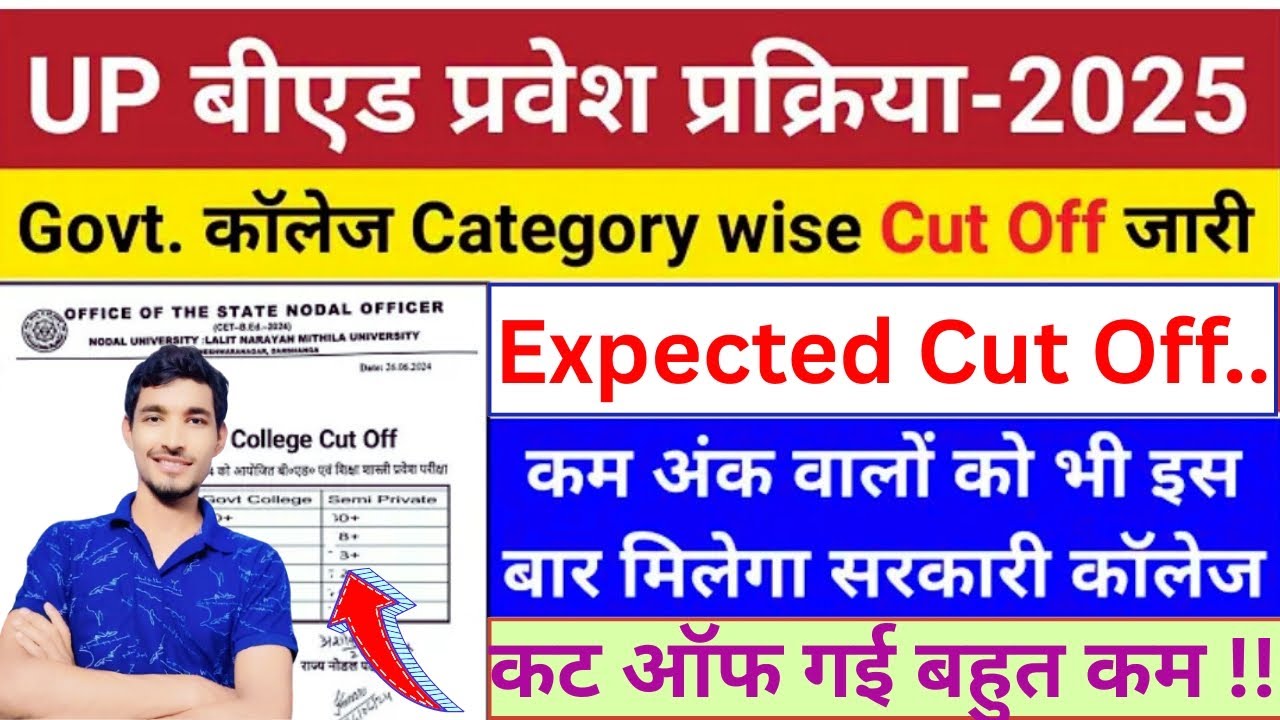 UP BEd 2025 📢 Cut Off | BEd Govt. Seat Cut Off | BEd Category Wise Cut Off | #upbed2025 #upbedresult
