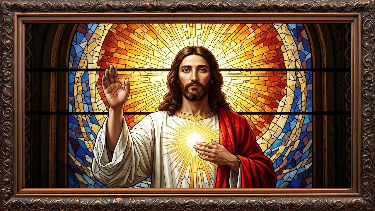 🙏 Jesus Christ Oil Painting Vintage Frame | Spiritual Wall Art for Prayer Room & Living Room