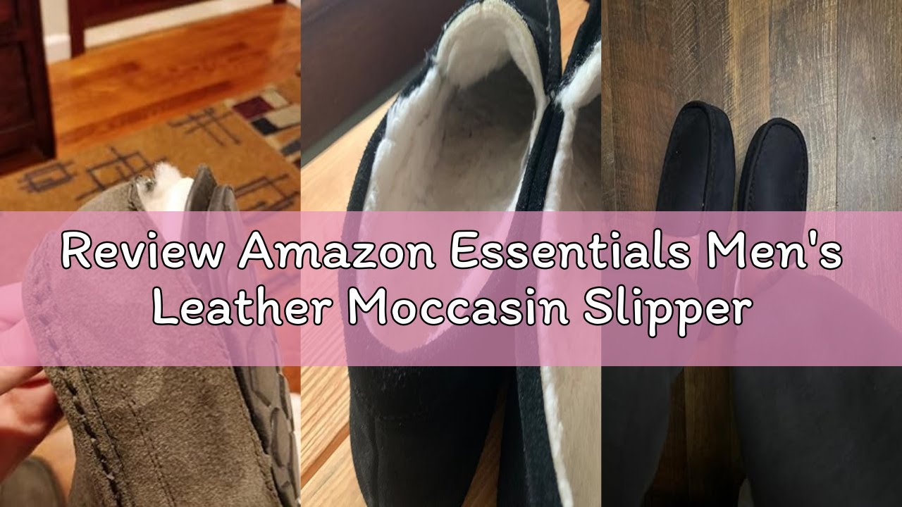Review Amazon Essentials Men's Leather Moccasin Slipper