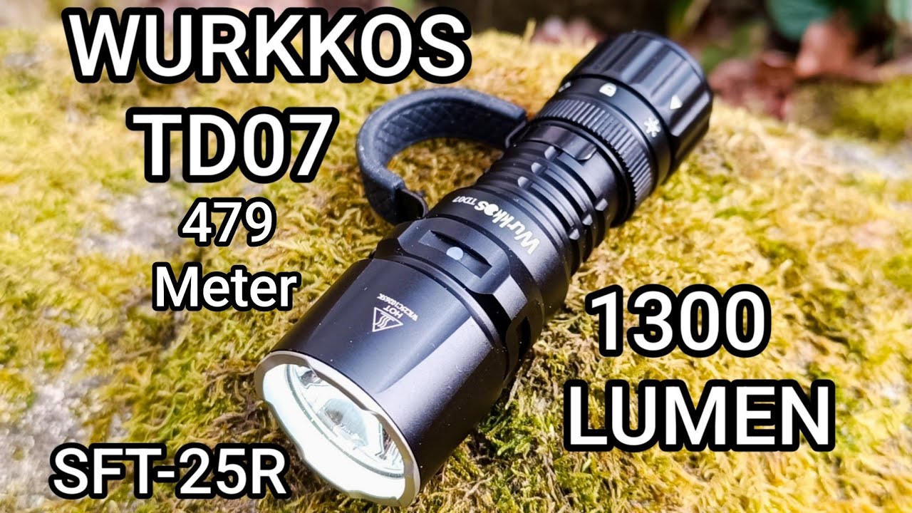 Wurkkos TD07 taktische Led Taschenlampe 1300 Lumen SFT-25R Test Review Flashlight Beamshots