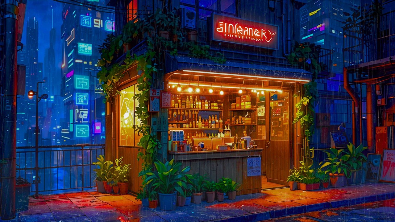 Town After Rain 🌧️ Late Night Coffee & Rain 🌧️ | Lofi for Study & Sleep