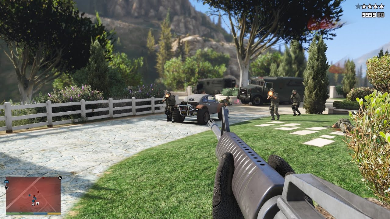 GTA 5 - Madrazo Boys Massacre At Madrazo's Ranch + Police Shootout Five Star Escape [VE:DGA]