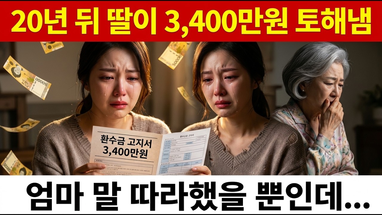 집에 있던 돈이라고 했더니    20년 뒤 딸이 3,400만원 토해내며 울었습니다