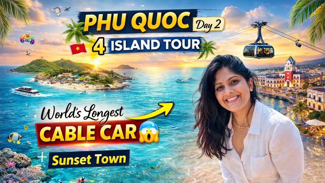 Phu Quoc Day 2 🇻🇳 | 4 Island Tour, Sunset Town & World’s Longest Cable Car Ride!
