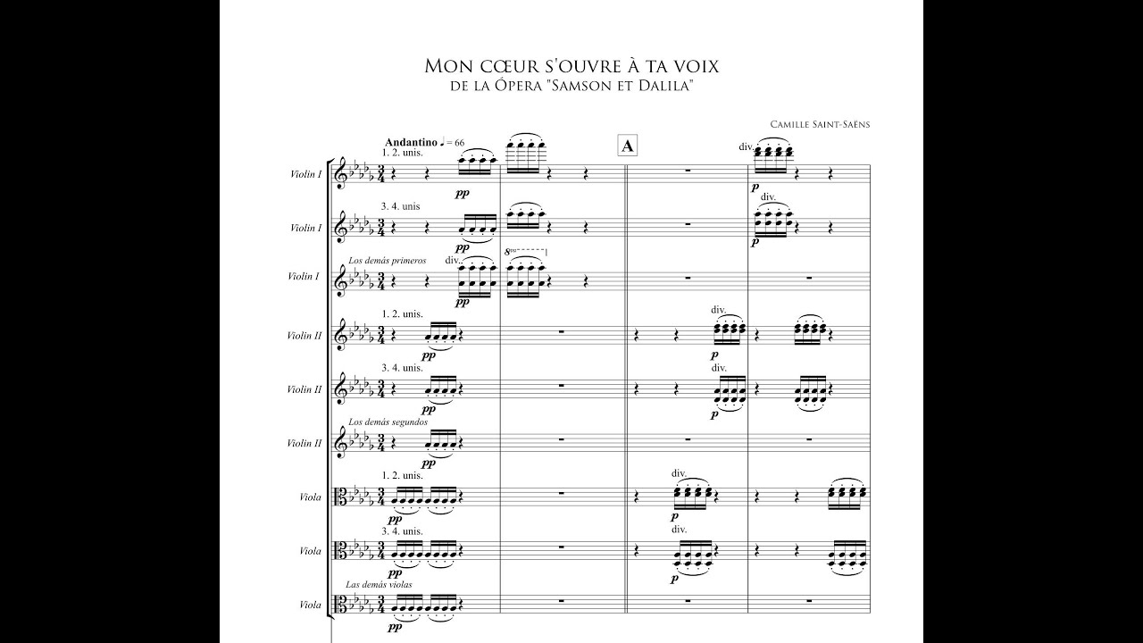 Mon cœur s'ouvre à ta voix SAMSON ET DALILA Orchestral Accompaniment