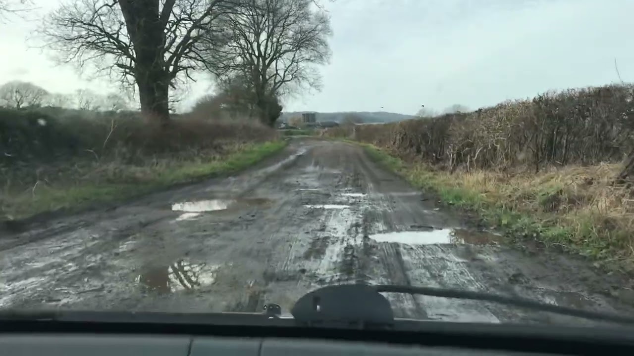 Kinchley Lane / Rushey Lane Leicestershire Green Lane UCR in Suzuki Alto Kei car