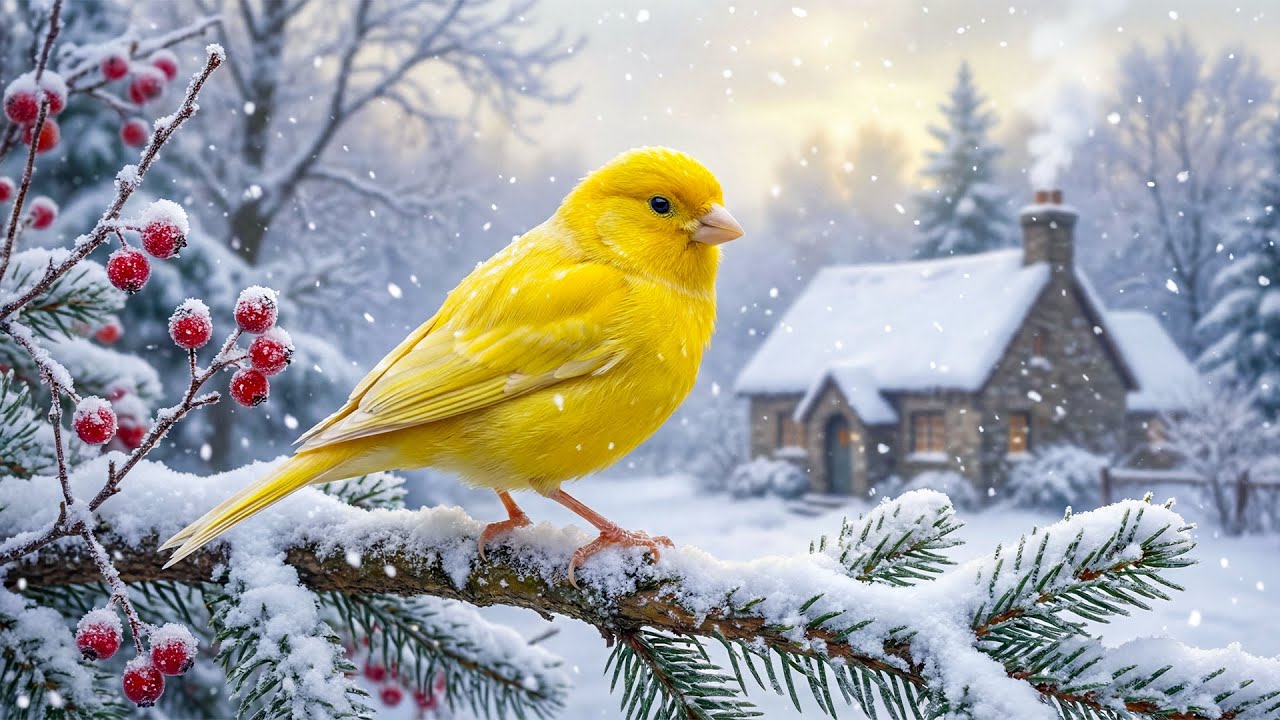 Soft Snowfall & Birds Singing– Relaxing Music for or Inner Peace & Deep Healing ❄️🎶