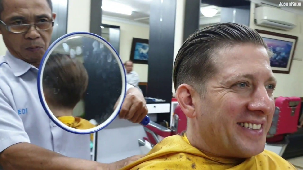 💈INDONESIAN Straight Razor Shave & Haircut $7 at PAX Wijaya Barbershop in Blok M of South JAKARTA