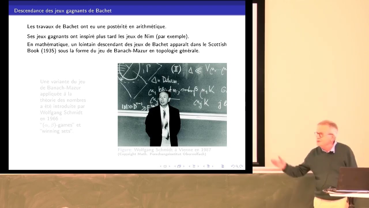 Jean-Pierre Conze - Ensembles gagnants de C. Bachet à W. Schmidt