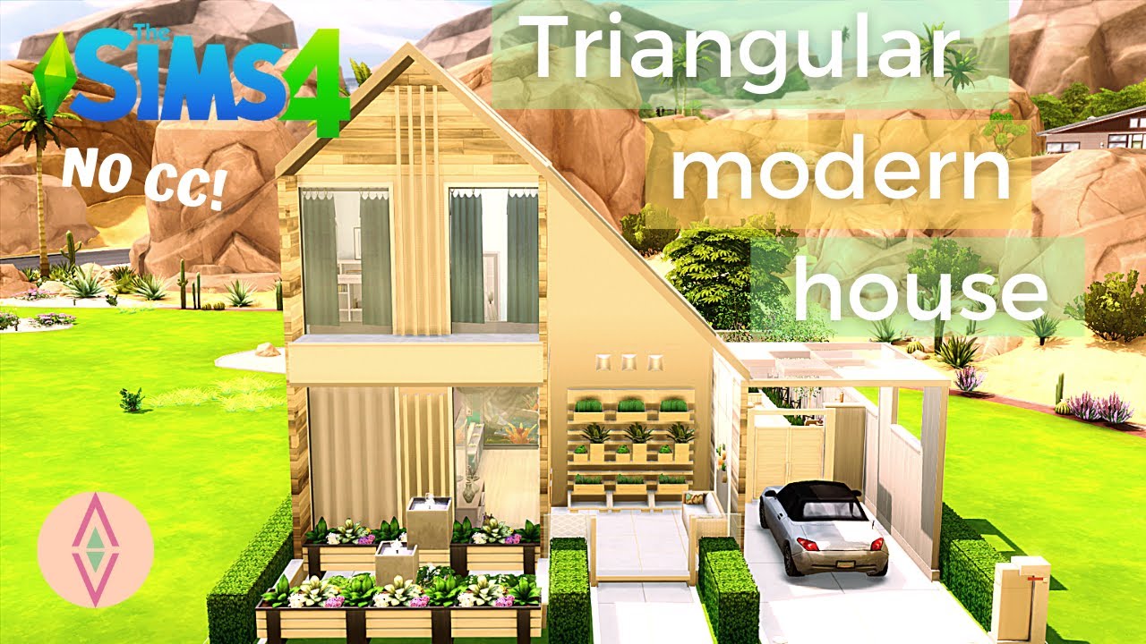 🔺TRIANGULAR MODERN HOUSE - HOME DECOR🔻(NO CC) - THE SIMS 4 STOP MOTION - THINK LIKE A SIM