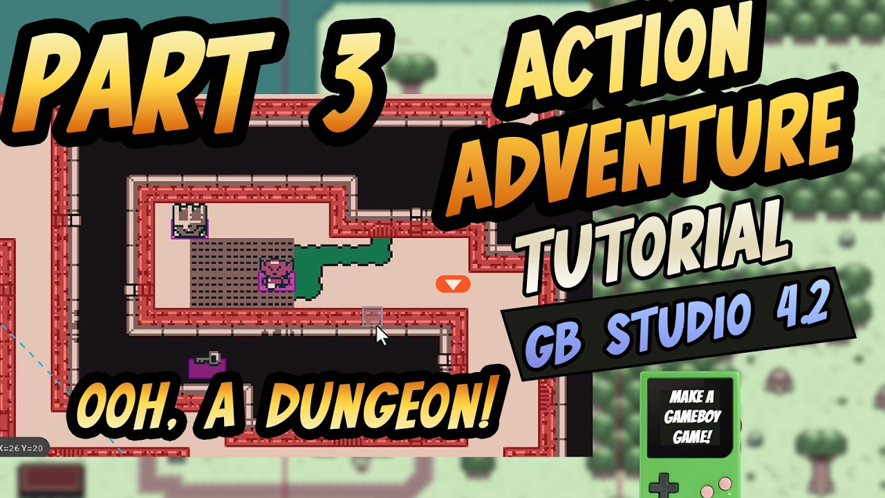 GB Studio 4.2 Action Adventure Tutorial - Part 3: Knockback, First Dungeon, and Improvements