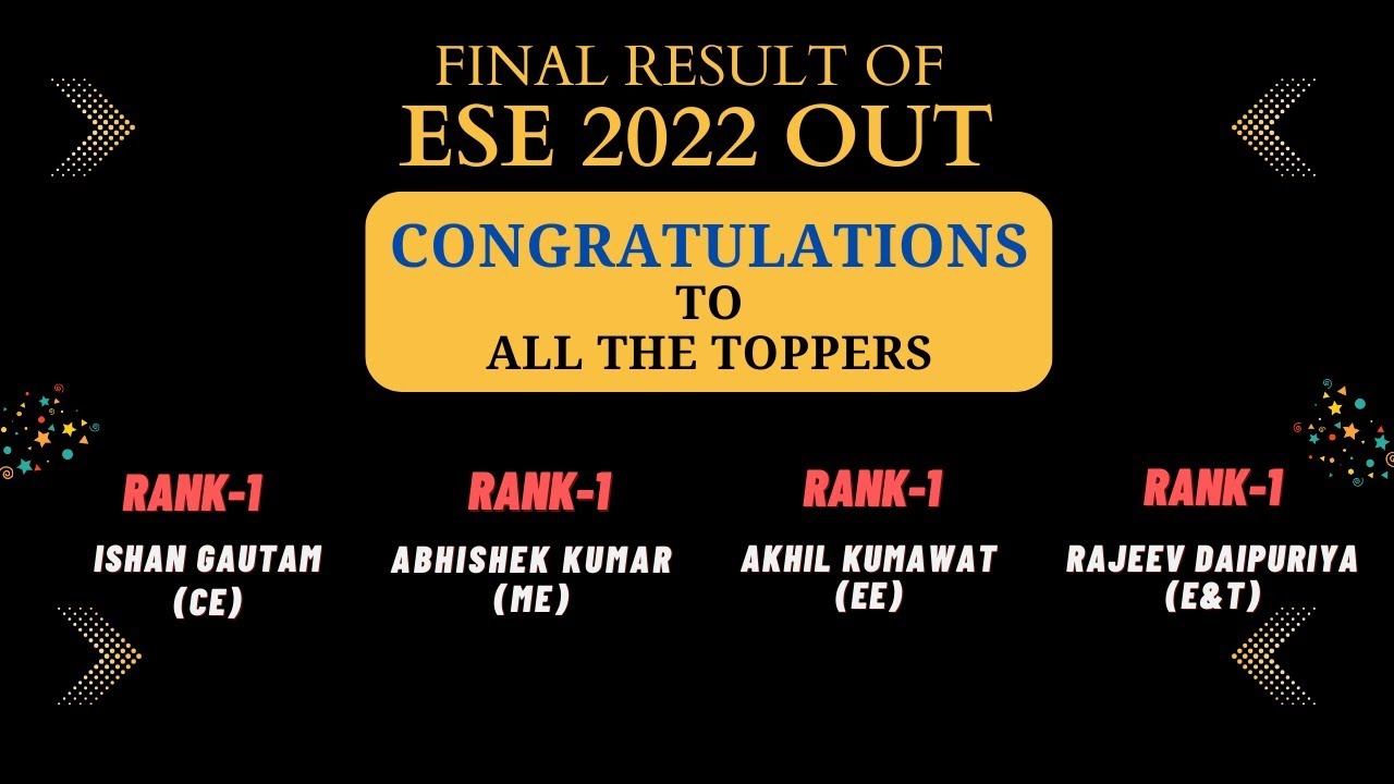 🎯Final Result of ESE 2022 is Out...!! Congratulations to all candidates| UPSC ESE 2022..!