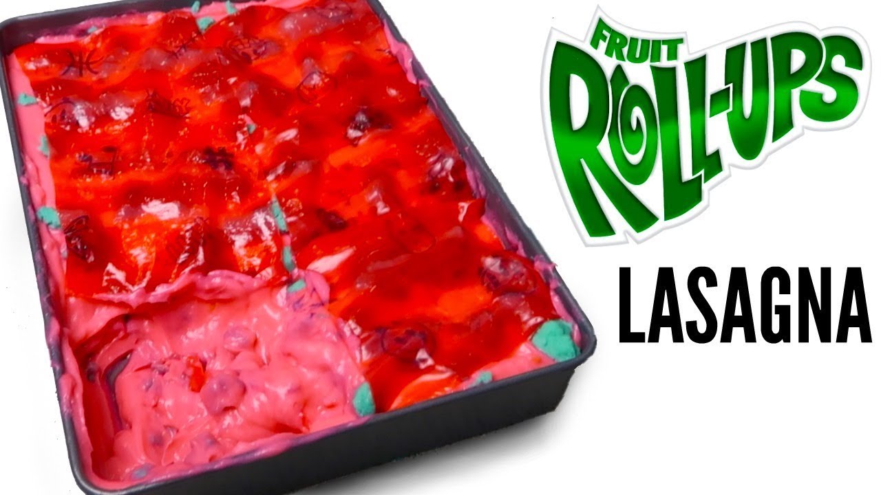 FRUIT ROLL-UPS LASAGNA DIY! - How To Make Fruit Roll-Ups Candy Casserole