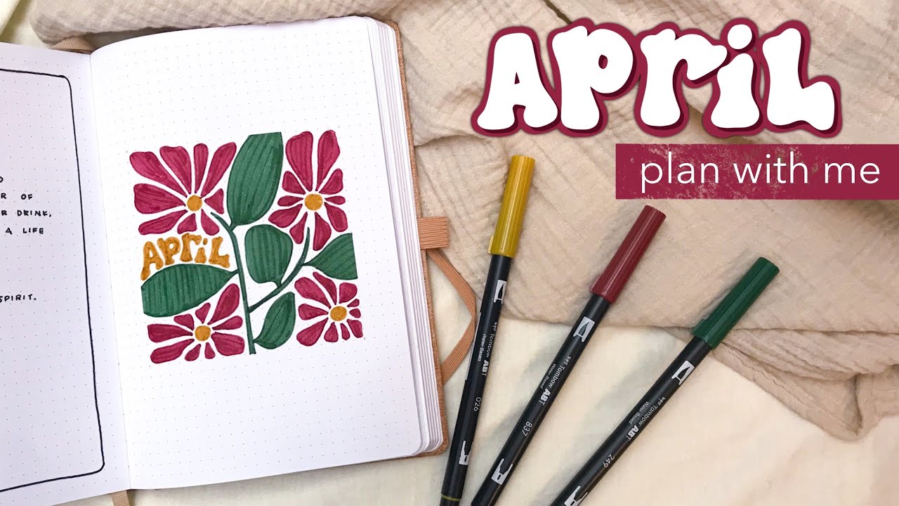 april plan with me | april bullet journal theme | april bullet journal setup | april 2023 pwm