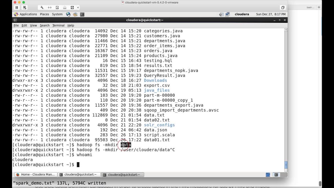 Hadoop Certification - CCA - Copying data into HDFS