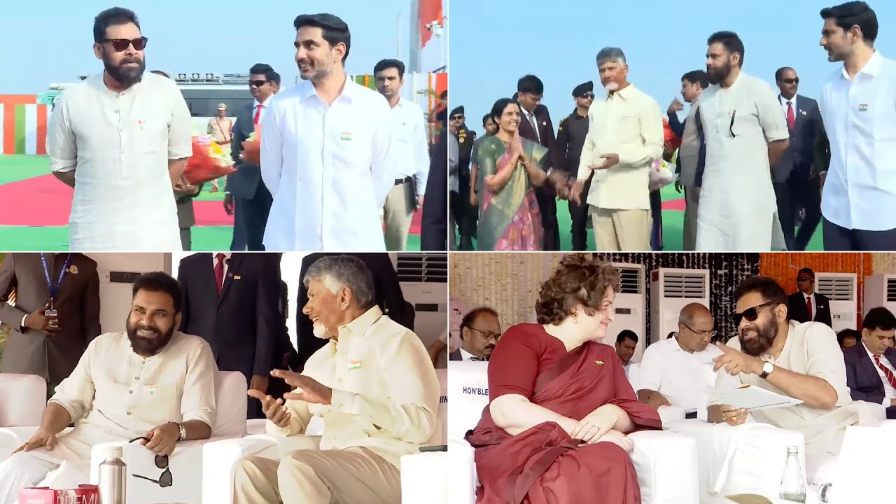 Pawan Kalyan & Nara Chandrababu Naidu Family Visuals at Republic Day Celebrations