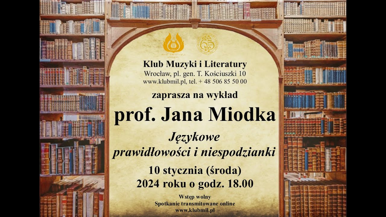 Wykład prof. Jana Miodka pt. „Językowe prawidłowości i niespodzianki”