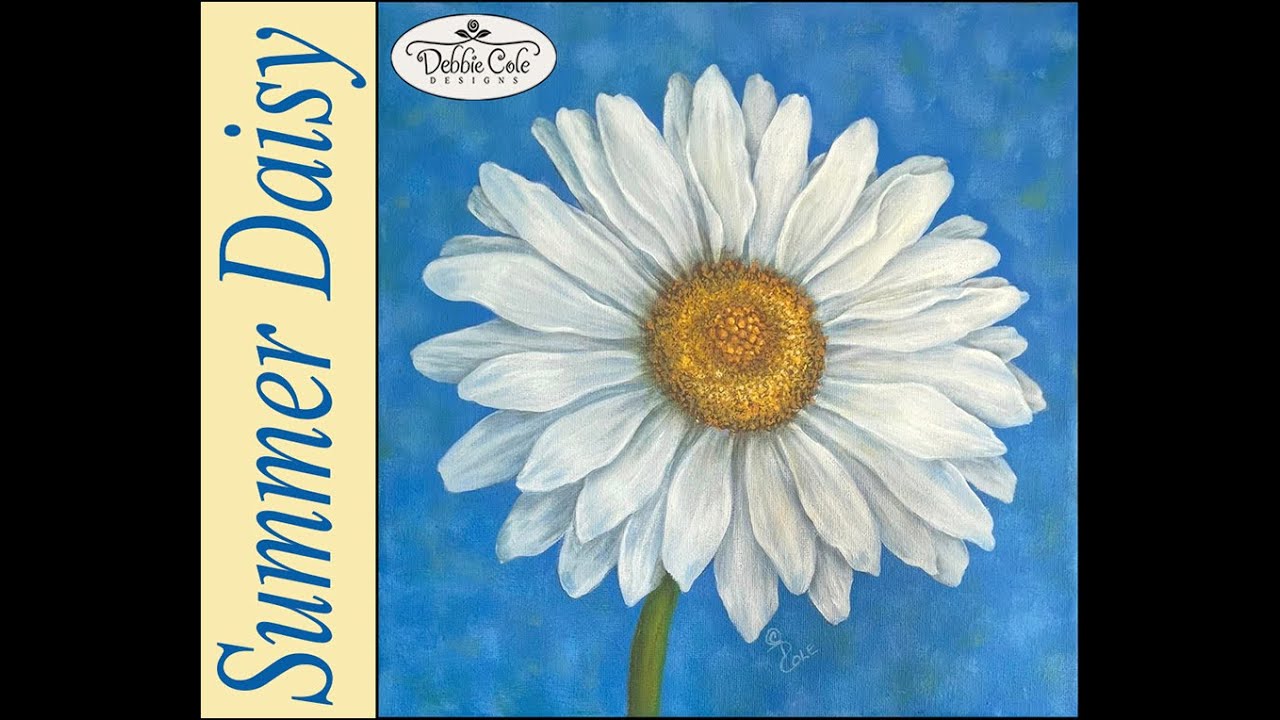 How to Paint an acrylic daisy by Debbie Cole.