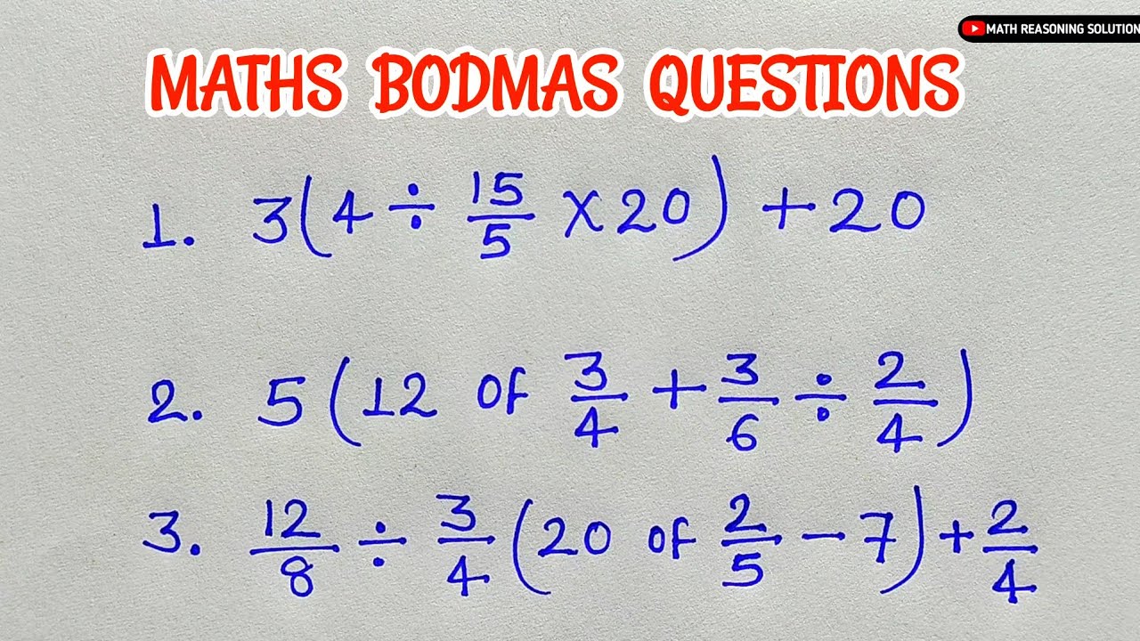 Bodmas questions || simplification || bodmas rule || bodmas maths #bodmas #maths