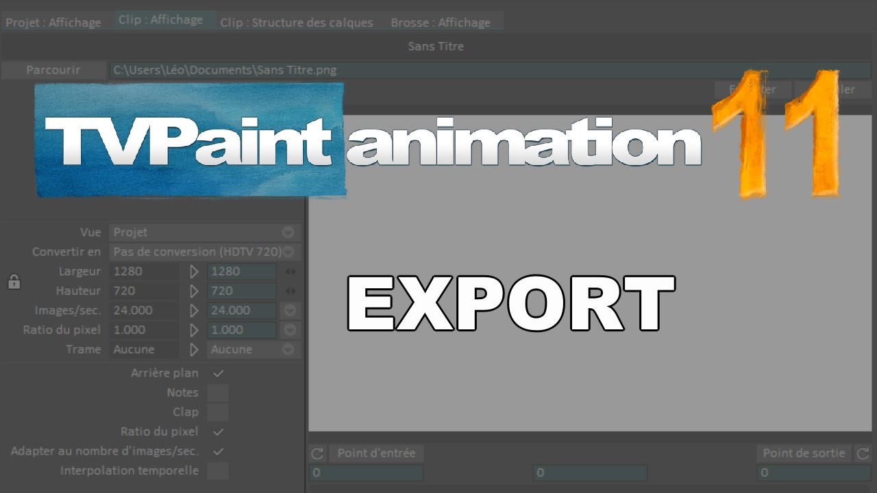 Export a project (TVPaint Animation 11 tutorial)