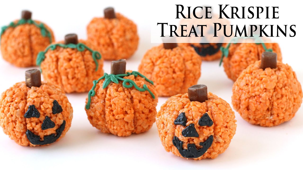 Rice Krispie Treat Pumpkins