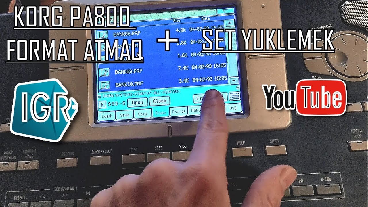 Korg Pa800, Pa2x, Pa1x Format Atmaq & Set Yazmaq (WhatsApp: +994 55 424 95 50)